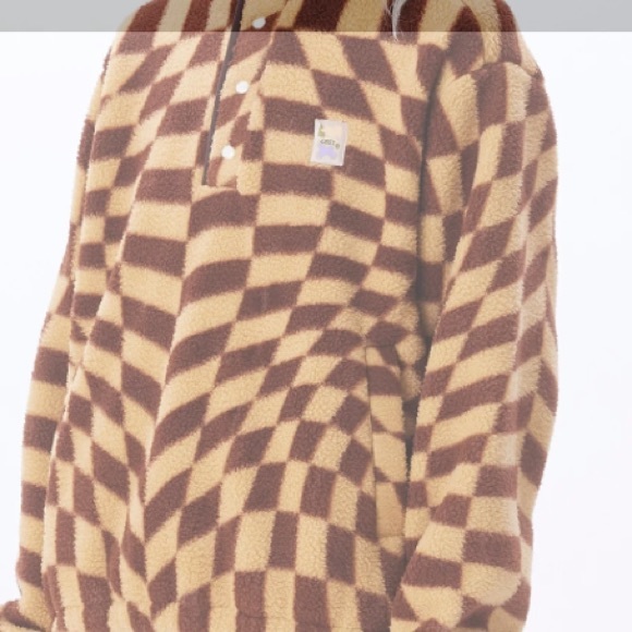 NEW! OBEY Checkered popover fleece jacket - Picture 2 of 8